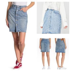 Levi's Denim Button Thru Mom Skirt